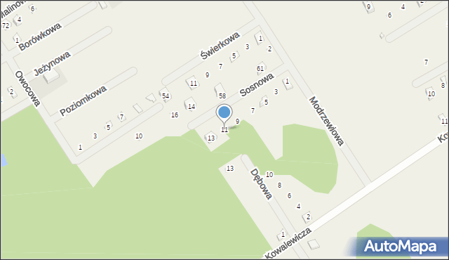 Dominice, Sosnowa, 11, mapa Dominice