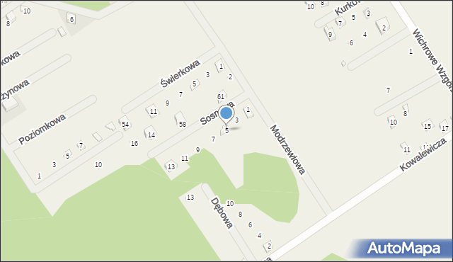 Dominice, Sosnowa, 5, mapa Dominice