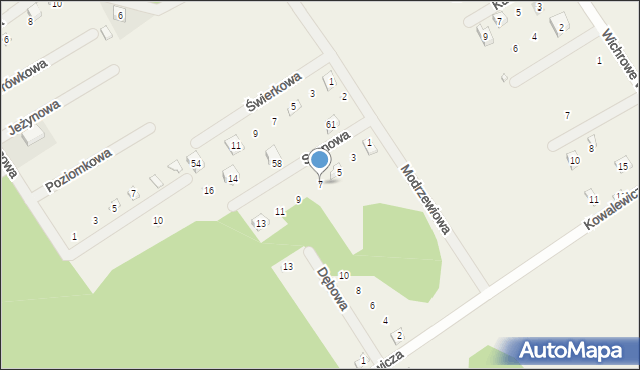 Dominice, Sosnowa, 7, mapa Dominice