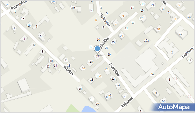 Dopiewo, Sokołów, 14, mapa Dopiewo