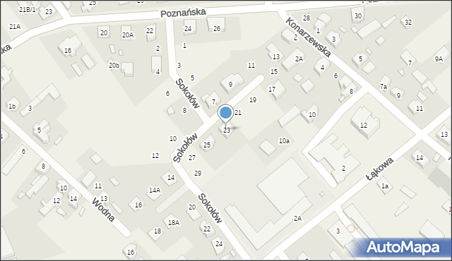 Dopiewo, Sokołów, 23, mapa Dopiewo