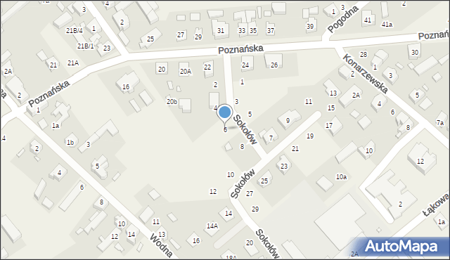 Dopiewo, Sokołów, 6, mapa Dopiewo