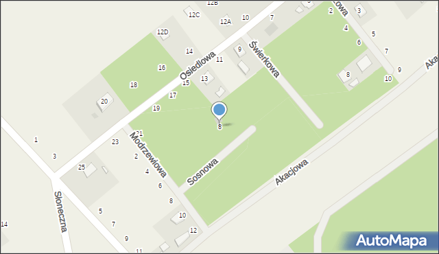 Dubicze Cerkiewne, Sosnowa, 8, mapa Dubicze Cerkiewne