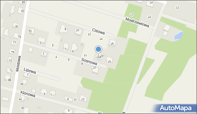 Dzbenin, Sosnowa, 11a, mapa Dzbenin