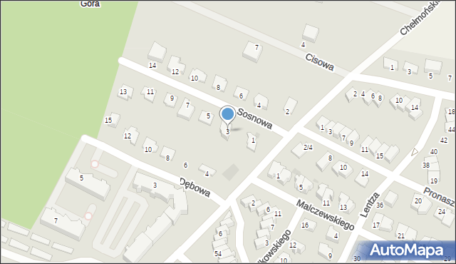 Działdowo, Sosnowa, 3, mapa Działdowo