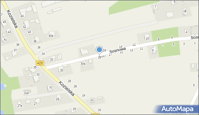 Dziergowice, Sosnowa, 19, mapa Dziergowice