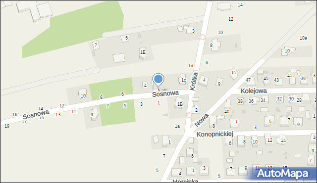 Dziergowice, Sosnowa, 2, mapa Dziergowice