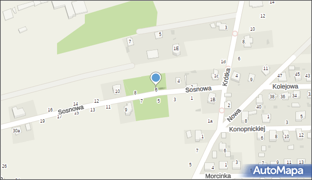 Dziergowice, Sosnowa, 6, mapa Dziergowice