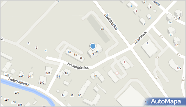 Dzierżoniów, Sowiogórska, 6, mapa Dzierżoniów