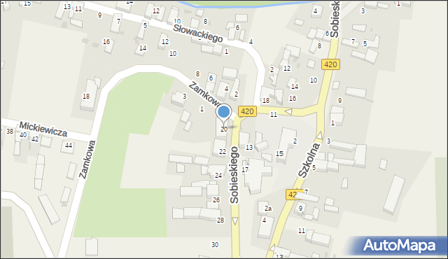 Dzierżysław, Sobieskiego, 20, mapa Dzierżysław