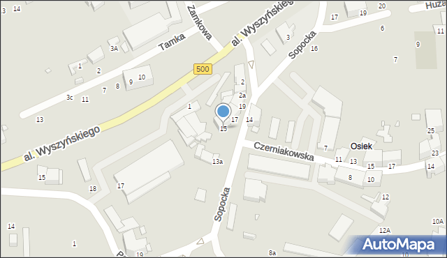 Elbląg, Sopocka, 15, mapa Elbląga