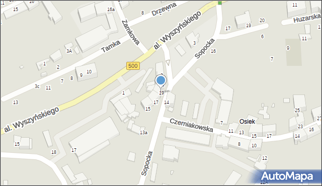 Elbląg, Sopocka, 19, mapa Elbląga