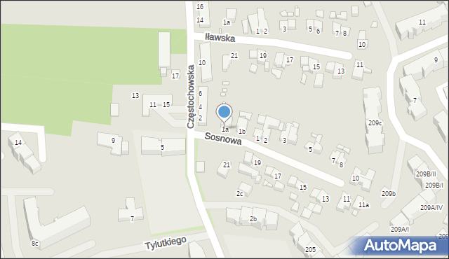 Elbląg, Sosnowa, 1a, mapa Elbląga