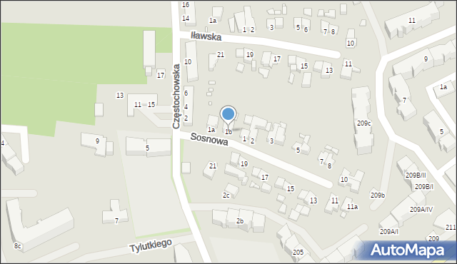 Elbląg, Sosnowa, 1b, mapa Elbląga