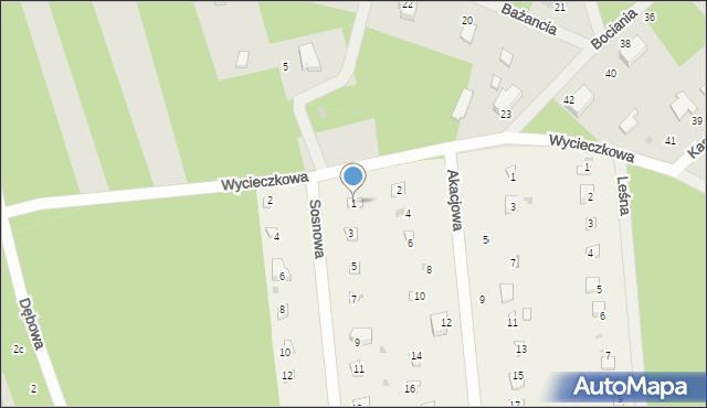 Florentynów, Sosnowa, 1, mapa Florentynów