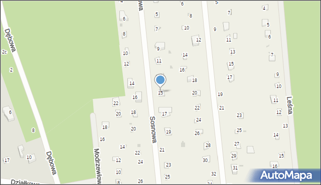 Florentynów, Sosnowa, 15, mapa Florentynów