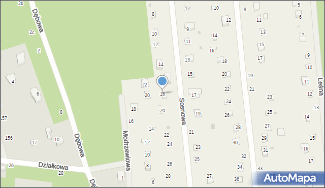 Florentynów, Sosnowa, 18, mapa Florentynów