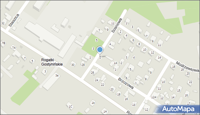 Gąbin, Sosnowa, 2, mapa Gąbin