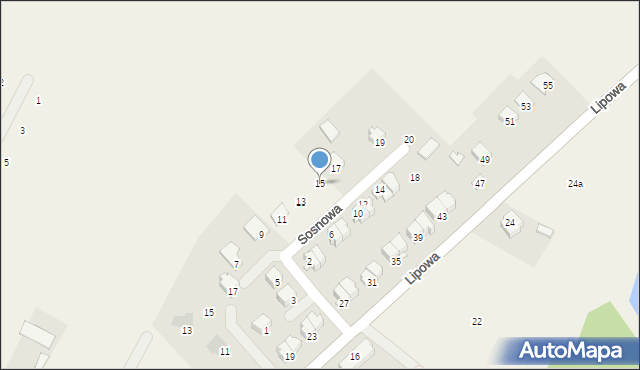 Garbów, Sosnowa, 15, mapa Garbów