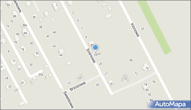 Garwolin, Sosnowa, 13, mapa Garwolin