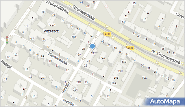 Gdańsk, Sobótki, 24, mapa Gdańska