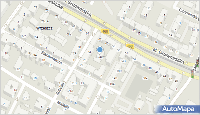 Gdańsk, Sobótki, 24a, mapa Gdańska