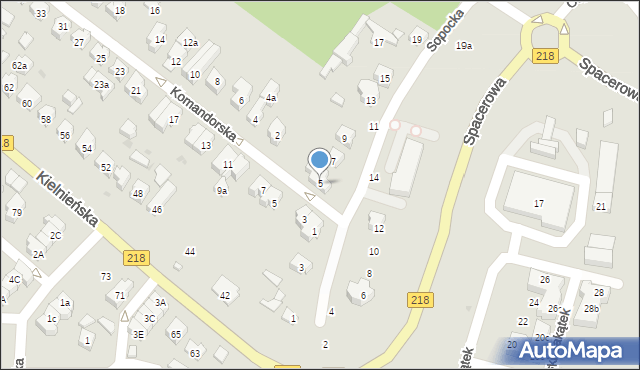 Gdańsk, Sopocka, 5, mapa Gdańska