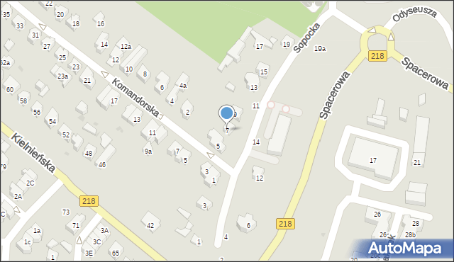 Gdańsk, Sopocka, 7, mapa Gdańska