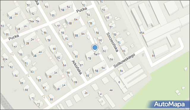 Gdańsk, Solikowskiego Jana, 7A, mapa Gdańska