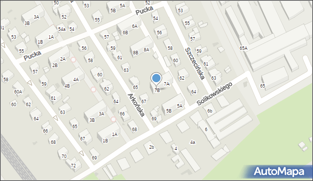 Gdańsk, Solikowskiego Jana, 7B, mapa Gdańska