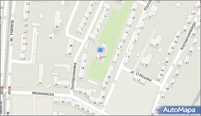 Gdańsk, Sochaczewska, 1D, mapa Gdańska