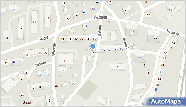 Gdańsk, Sokola, 6, mapa Gdańska