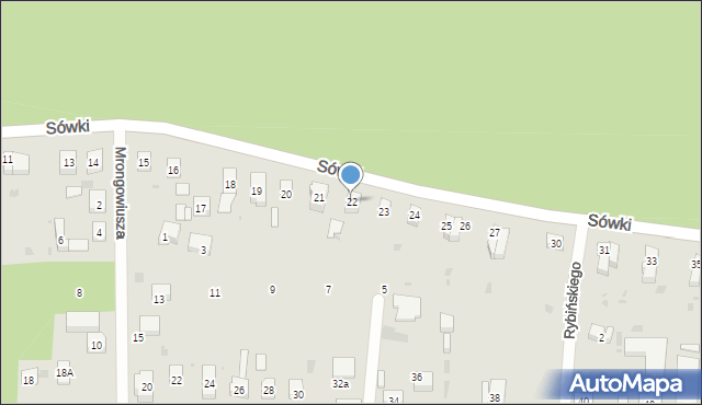Gdańsk, Sówki, 22, mapa Gdańska