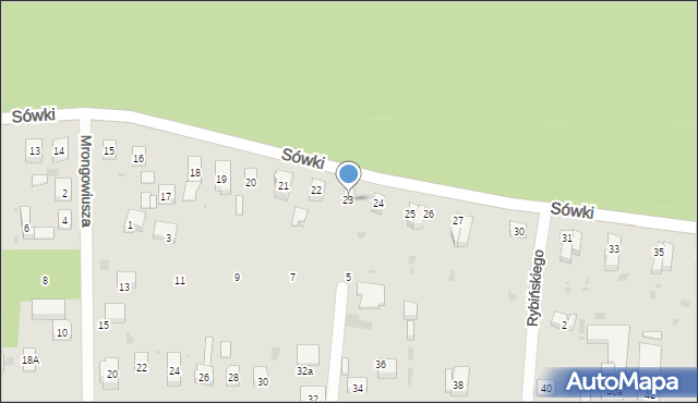 Gdańsk, Sówki, 23, mapa Gdańska