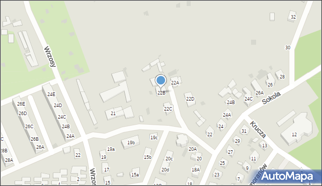 Gdańsk, Sokola, 22B, mapa Gdańska