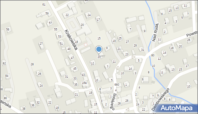 Gdów, Solskiego Ludwika, 13, mapa Gdów