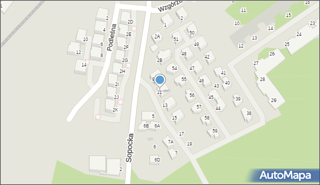 Gdynia, Sopocka, 11, mapa Gdyni