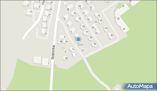 Gdynia, Sopocka, 17, mapa Gdyni