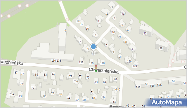 Gdynia, Sosnowa, 3, mapa Gdyni