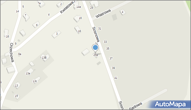 Gęsiniec, Sosnowa, 20a, mapa Gęsiniec