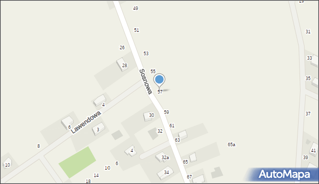 Gęsiniec, Sosnowa, 57, mapa Gęsiniec