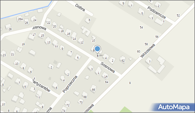 Glinianka, Sosnowa, 6, mapa Glinianka