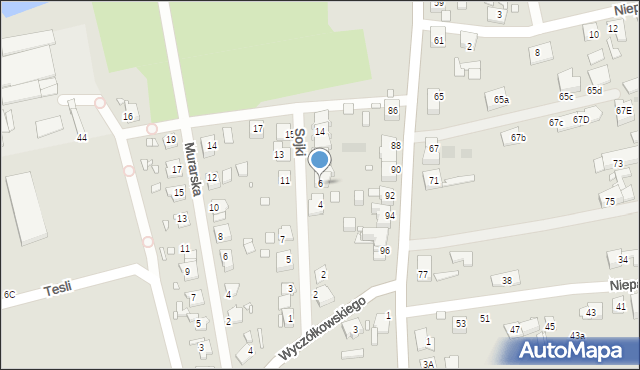 Gliwice, Sojki, 6, mapa Gliwic