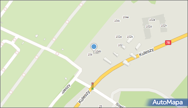 Gliwice, Sowińskiego Józefa, gen., 104a, mapa Gliwic