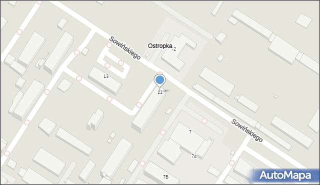 Gliwice, Sowińskiego Józefa, gen., 11, mapa Gliwic