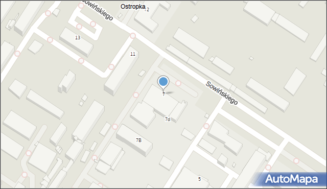 Gliwice, Sowińskiego Józefa, gen., 7, mapa Gliwic