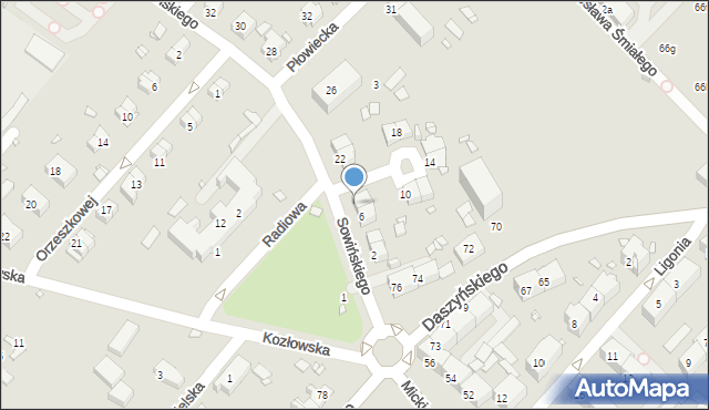 Gliwice, Sowińskiego Józefa, gen., 8, mapa Gliwic