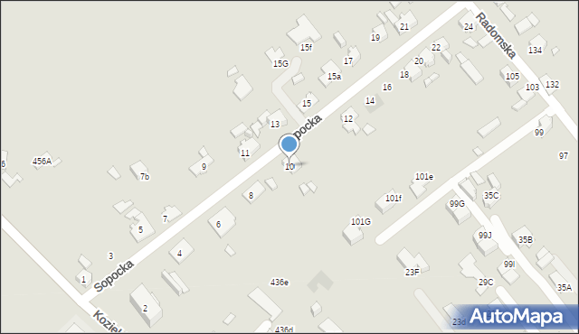 Gliwice, Sopocka, 10, mapa Gliwic