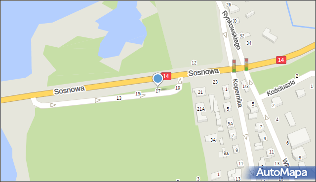 Głowno, Sosnowa, 17, mapa Głowno