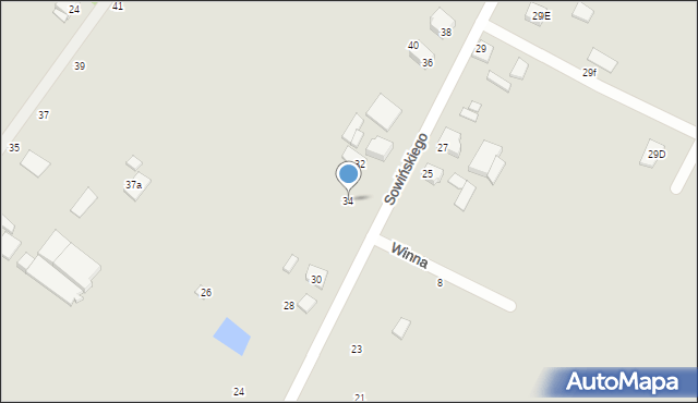 Głowno, Sowińskiego Józefa, gen., 34, mapa Głowno